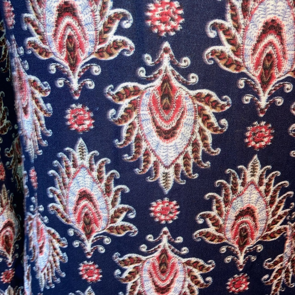 Boho Hippie Paisley Feather Motif Rayon Long Sleeve Dress by Mossimo - Picture 6 of 8